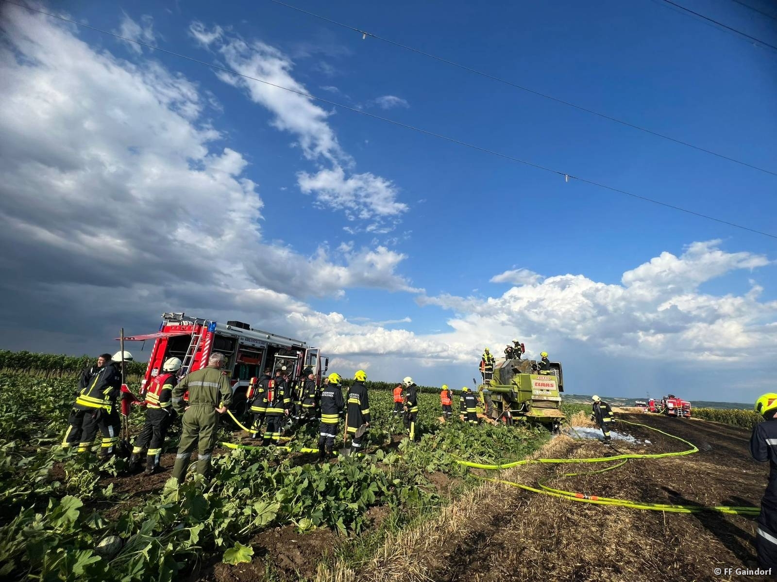 Mähdrescherbrand bei Gaindorf
